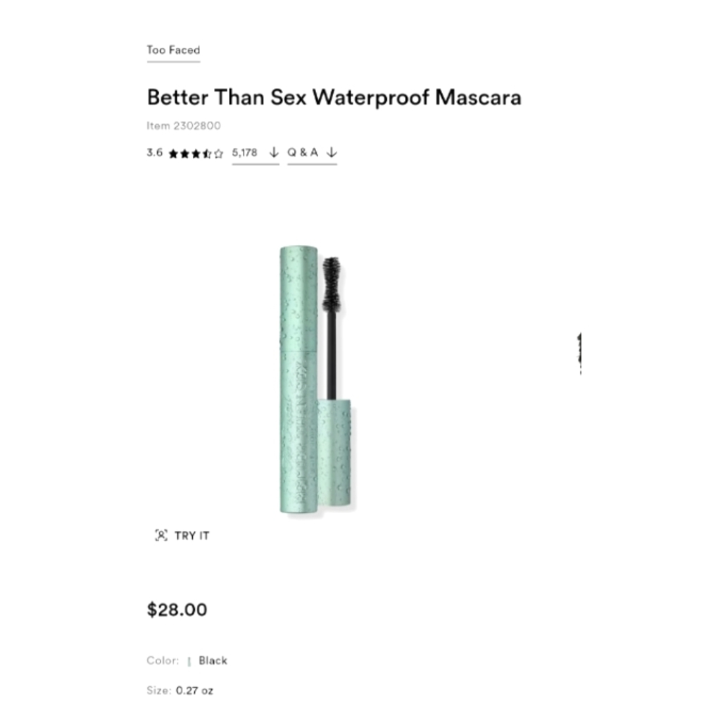 Too Faced Better than sex mascara